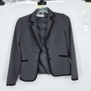 Tahari ASL Sz 4 Gray Blazer Professional Suit Jacket
